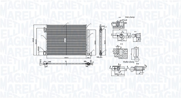 CONDENSATOR A/C (BC884) MARELLI SE25