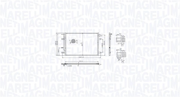 Imagine pentru produsul „CONDENSATOR A/C (BC884) MARELLI SE25"
