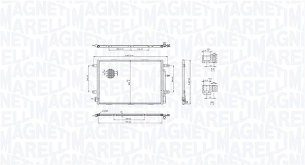 Imagine pentru produsul „CONDENSATOR A/C (BC884) MARELLI SE25"