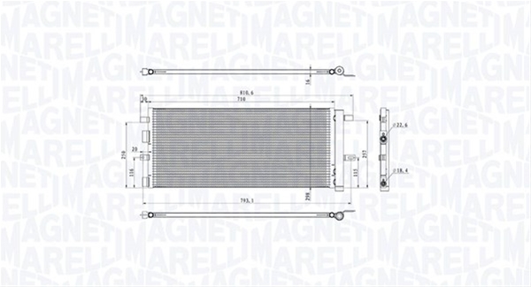 CONDENSATOR A/C (BC884) MARELLI SE25