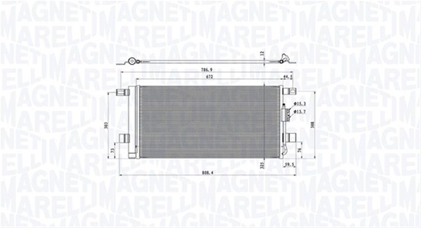 Imagine pentru produsul „CONDENSATOR A/C (BC884) MARELLI SE25"