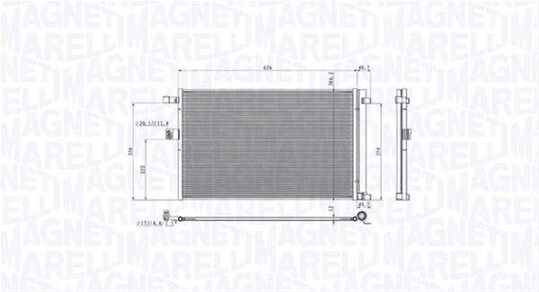 Imagine pentru produsul „CONDENSATOR A/C (BC884) MARELLI SE25"