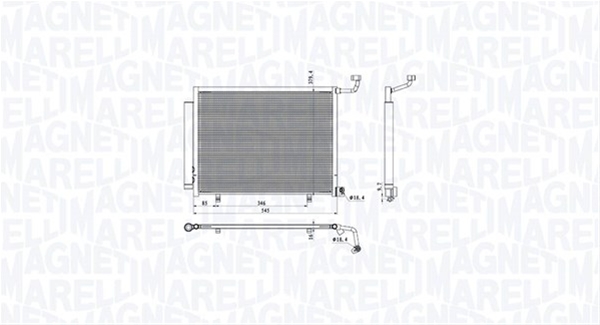 Imagine pentru produsul „CONDENSATOR A/C (BC884) MARELLI SE25"