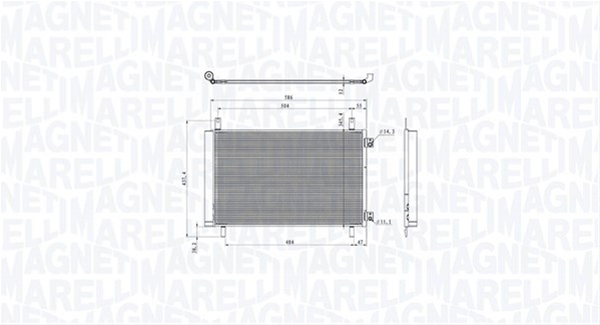 CONDENSATOR A/C (BC884) MARELLI SE25