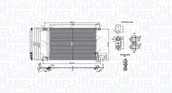 CONDENSATOR A/C (BC884) MARELLI SE25