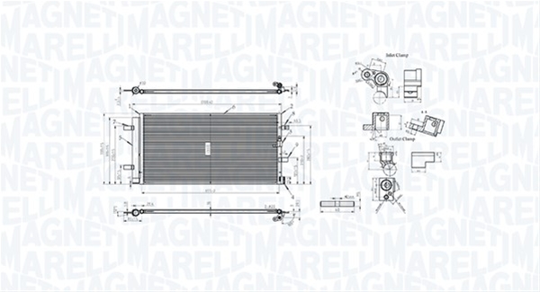 Imagine pentru produsul „CONDENSATOR A/C (BC884) MARELLI SE25"