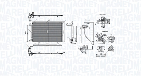 CONDENSATOR A/C (BC884) MARELLI SE25