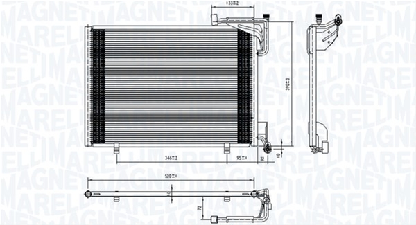 Imagine pentru produsul „CONDENSATOR A/C (BC884) MARELLI SE25"