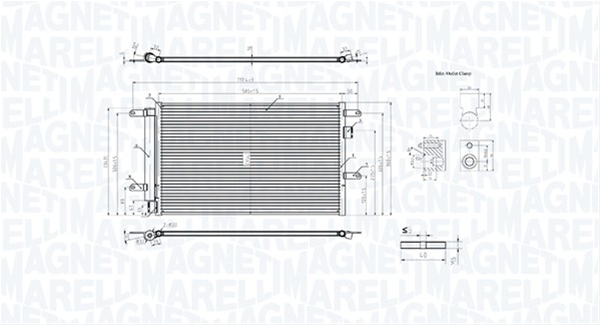 Imagine pentru produsul „CONDENSATOR A/C (BC884) MARELLI SE25"