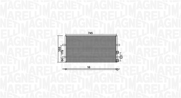 Imagine pentru produsul „CONDENSATOR A/C (BC740) MARELLI SE25"