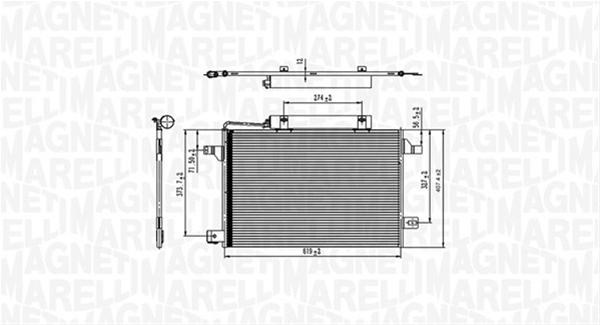 CONDENSATOR A/C (BC745) MARELLI SE25