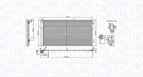 CONDENSATOR A/C (BC747) MARELLI SE25