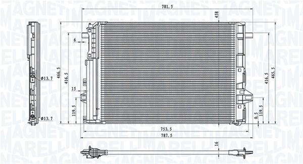 CONDENSATOR A/C (BC758) MARELLI