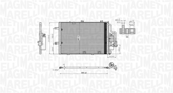 CONDENSATOR A/C (BC770) MARELLI SE25
