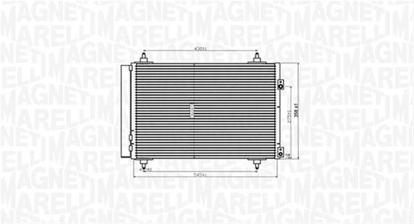 CONDENSATOR A/C (BC820) MARELLI SE25