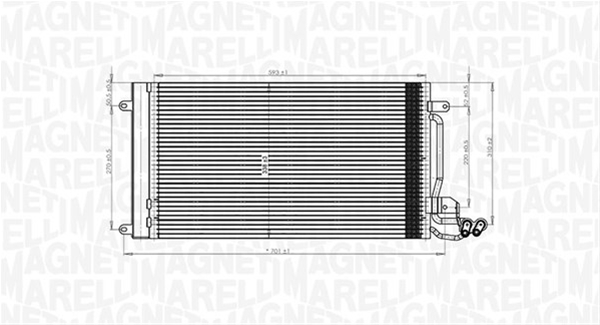CONDENSATOR A/C (BC821) MARELLI SE25