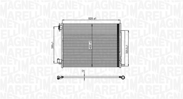 CONDENSATOR A/C (BC823) MARELLI SE25