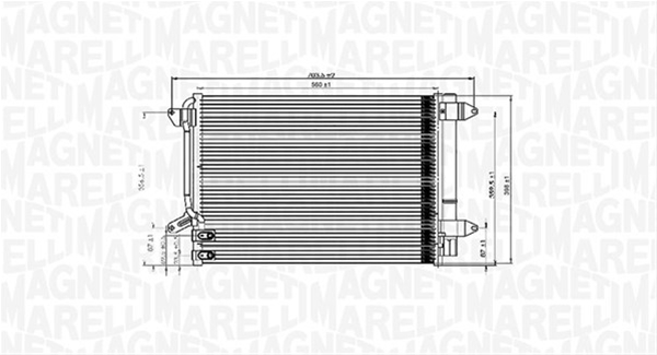CONDENSATOR A/C (BC845) MARELLI SE25