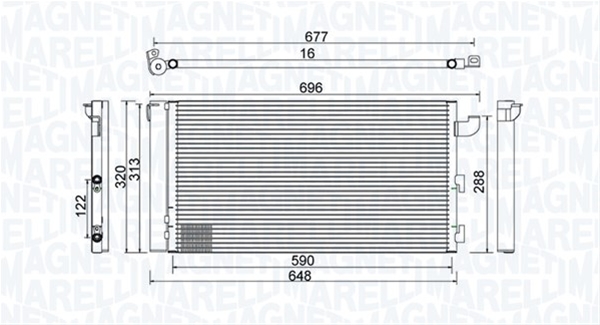 Imagine pentru produsul „CONDENSATOR A/C (BC857) MARELLI"