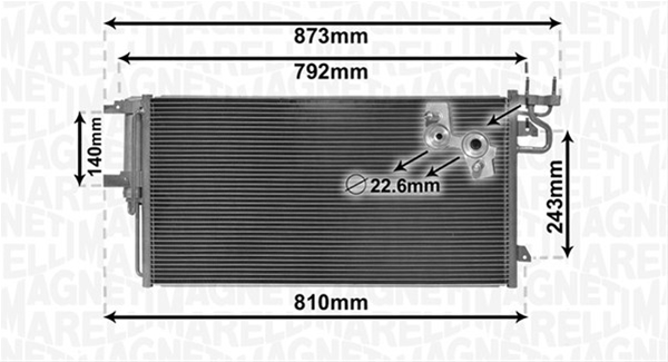 Imagine pentru produsul „CONDENSATOR A/C (BC868) MARELLI SE25"