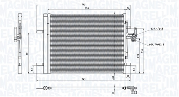 CONDENSATOR A/C (BC873) MARELLI