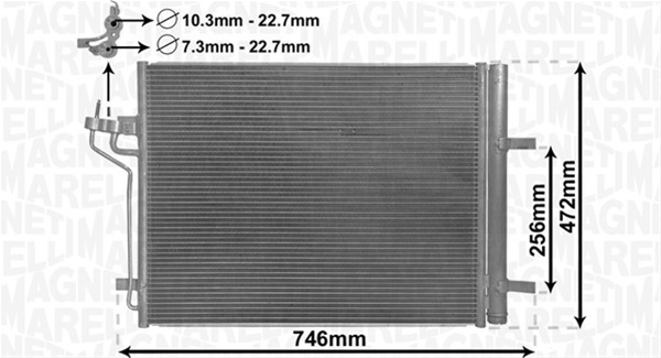 CONDENSATOR A/C (BC880) MARELLI SE25