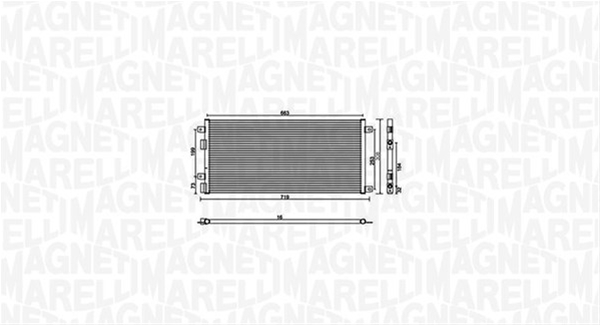 Imagine pentru produsul „CONDENSATOR A/C (BC887) MARELLI SE25"