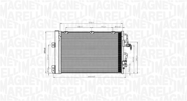Imagine pentru produsul „CONDENSATOR A/C (BC900) MARELLI SE25"