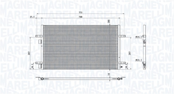 CONDENSATOR A/C (BC901) MARELLI
