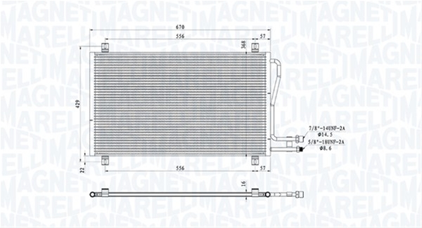 Imagine pentru produsul „CONDENSATOR A/C (BC913) MARELLI SE25"