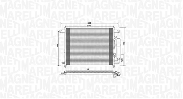 CONDENSATOR A/C (BC943) MARELLI SE25