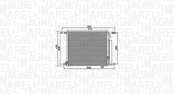 CONDENSATOR A/C (BC966) MARELLI SE25