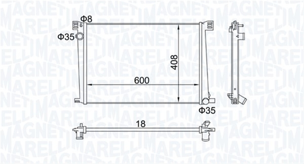 Imagine pentru produsul „RADIATOR MOTOR (BM1686) MARELLI"