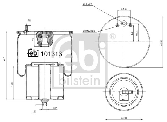 Imagine pentru produsul „BURDUF SUSPENSIE PNEUMATICA FEBI"