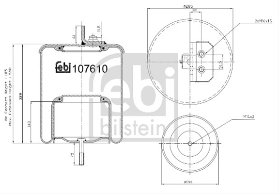 BURDUF SUSPENSIE PNEUMATICA FEBI