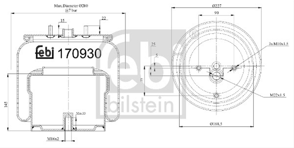 BURDUF SUSPENSIE PNEUMATICA FEBI