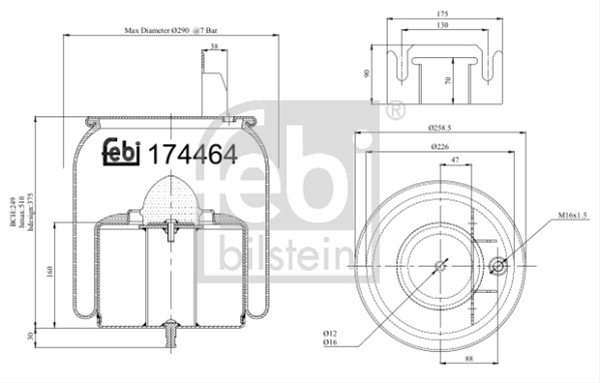 BURDUF SUSPENSIE PNEUMATICA FEBI