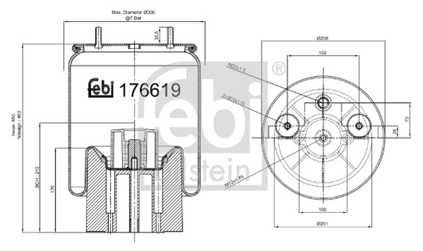 BURDUF SUSPENSIE PNEUMATICA FEBI