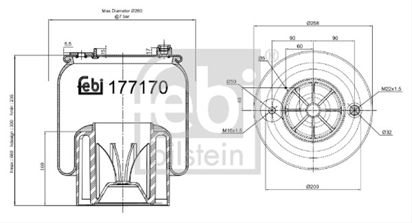 BURDUF SUSPENSIE PNEUMATICA FEBI