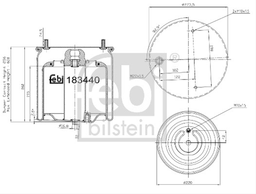 BURDUF SUSPENSIE PNEUMATICA FEBI