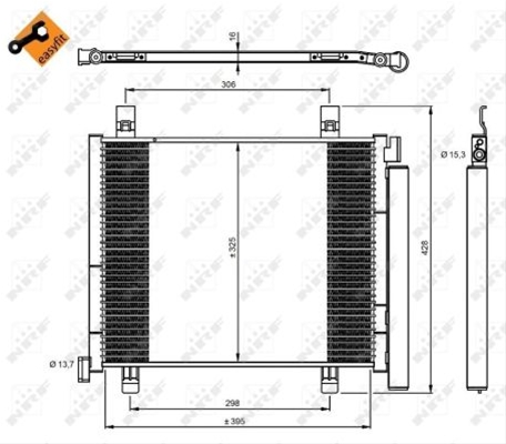 Imagine pentru produsul „CONDENSATOR A/C SE25"