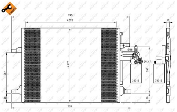 CONDENSATOR A/C SE25