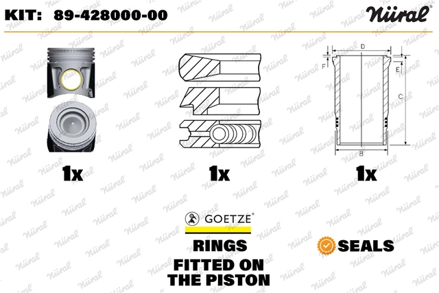 Imagine pentru produsul „SET CAMASI PISTON - NURAL"