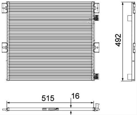 Imagine pentru produsul „CONDENSATOR A/C MAHLE BEHR"