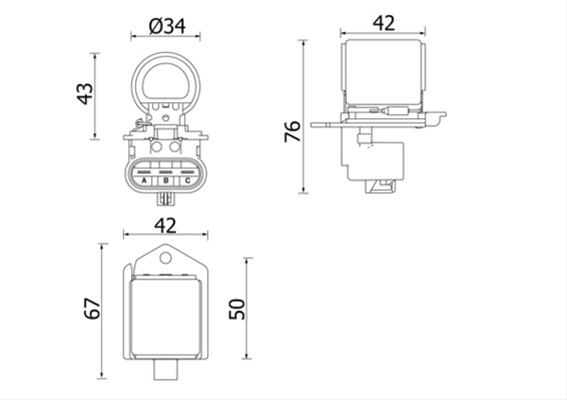 Imagine pentru produsul „RELEU ELECTROVENTILATOR RADIATOR MAHLE BEHR"