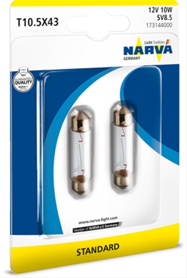 Imagine pentru produsul „BLISTER 2 BECURI SOFIT 12V10W TIP C10W"