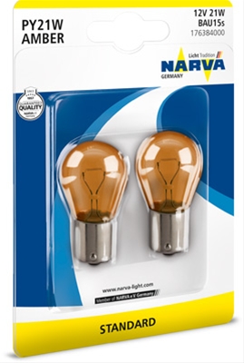 Imagine pentru produsul „BLISTER 2 BECURI 12V21W GALBEN TIP PY21W"