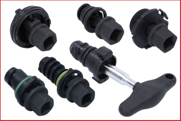 Imagine pentru produsul „SET CHEI SPECIALE 3/8 SERVICE ULEI PTR SURUBURI BUSOANE EVACUARE ULEI, 9 PCS"