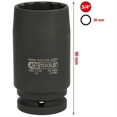 TUBULARA 3/4 BIHEXAGONALA PTR ARBORI DE ANTRENARE,36 MM