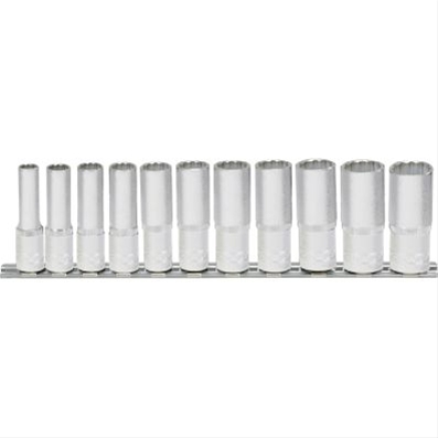 SET TUBULARE 3/8 BIHEXAGONALE LUNGI, 11 PCS